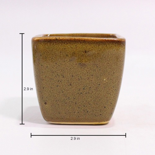 Brown Ceramic Pot | Garden and Living Room Decorative Small Ceramic Planter