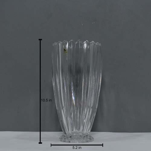 Clear Crystal Flower Vase | Glass Vase | For Money Plant | Lucky Bamboo Plant | Elegant Shaped Vase | Flower Pot