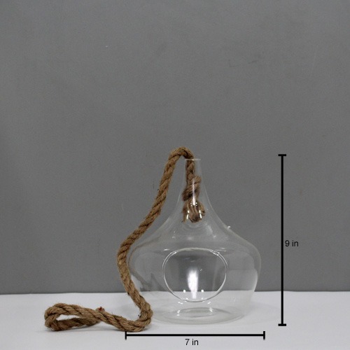 Hanging Planter Crystal Glass, Tea Light Candle Holder for Home Or Indoor Garden