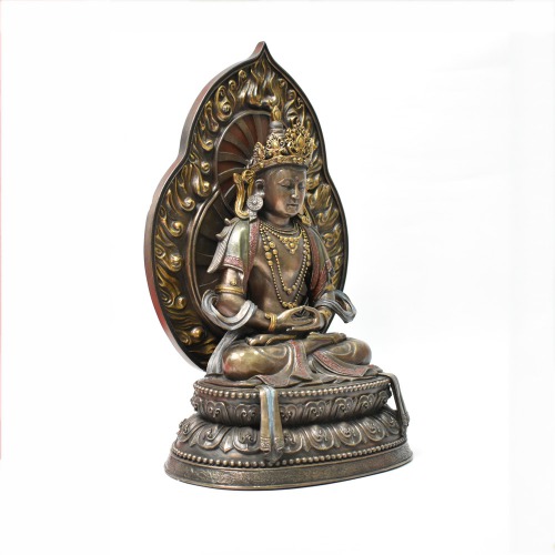 Crown Buddha With Aura | Buddha Statue for Table Decor, hand buddha figurine Decorative Showpiece Decorative Showpiece