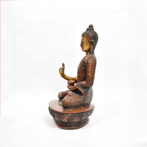 Brass Buddha With Two Toned Colour Statue | Gautam Buddha Idol Statue for Home | living room | study room | Gifting items Decorative Showpiece