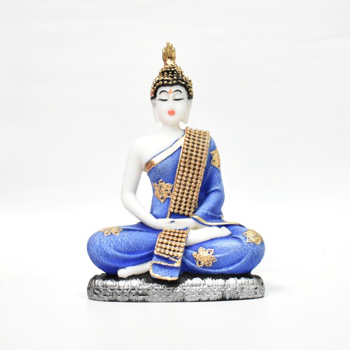 White Antique Lord Buddha Statue| Murti for Mandir | Temple | Home Decor Decorative Showpiece