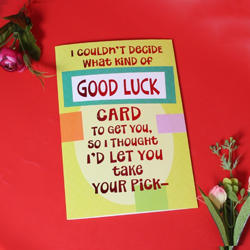 I Could't Decide What Kind Of Good Luck Card To get You, So I Thought I'D Let You Take Your Pick