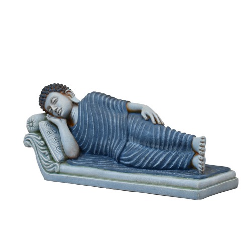 Blue And Gray Buddha Sleeping Statue | Religious Idol of Lord Gautam Buddha Statue Big Size Idols Decorative Showpiece