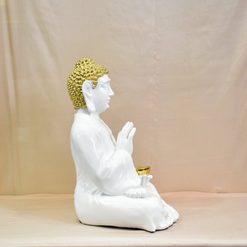 White Religious Idol of Lord Gautam Buddha Statue Big Size Idols Decorative Showpiece | Spirituals| Buddha | Home decor