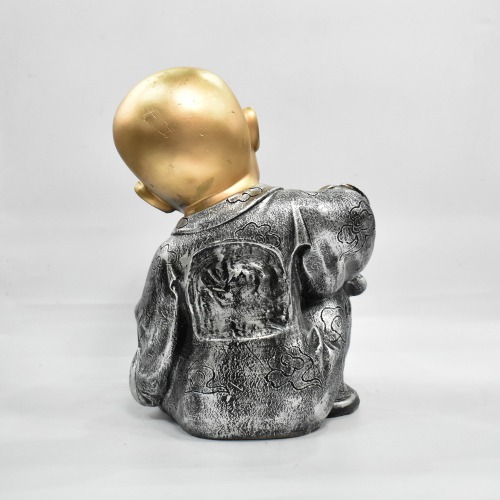 Silver Monk Buddha Showpiece | Statue Monk| Figurine Home Decorative Showpiece