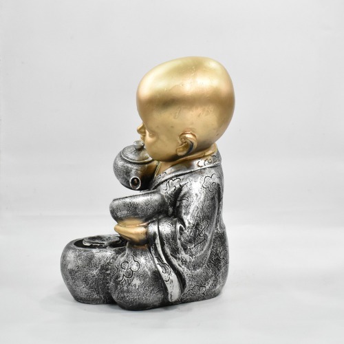 Silver Monk Buddha Showpiece | Statue Monk| Figurine Home Decorative Showpiece