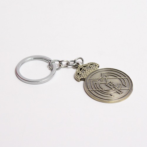 Real Madrid Keychain FC Bronze Football Sports Club Metal Key Chain