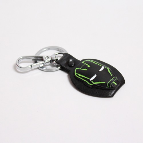 Iron Man Metal Leather Keychain W/ Snap Hook Key Chain Clip Key Ring Key Chain