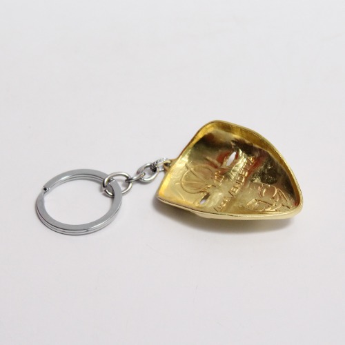 Anonymous Hacker V for Vendetta Inspired Face Mask Premium Metal Keychain In Golden Color