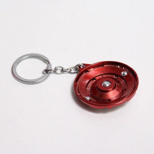Captain America | Patterned Rotating Shield | Silver Keychain