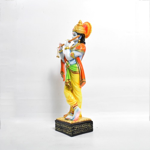 Resin Lord Krishna Murti With Designer Flute Statue | Decor Your Home | Office And Gift Your Relatives