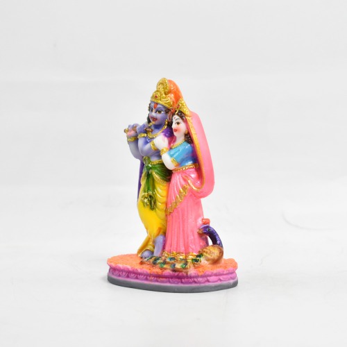 Small Statue Radha Krishna With Peacock Statue | Radha Krishna Idol Statue Showpiece Murti for Home