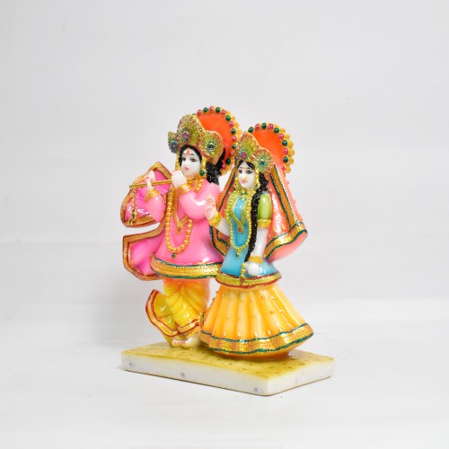 Escon Radha- Krishna Multi colour Murti | Krishna Murti Statue Radha Krishna Love Couple Statue Idol