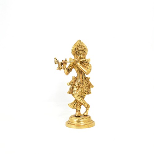 Brass Krishna Standing Statue | Brass Statue Gift & Home Decor | Krishna Brass Statue |Office And Gift Your Relatives