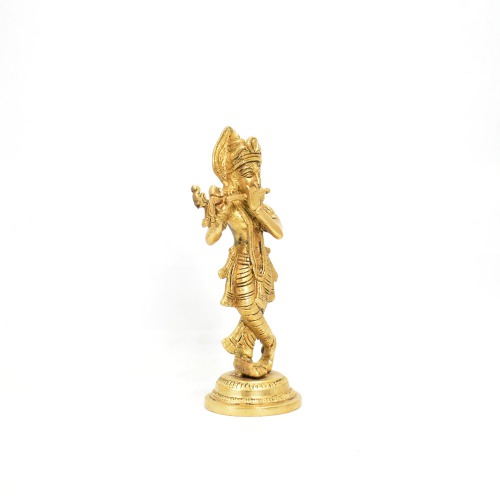 Brass Krishna Standing Statue | Brass Statue Gift & Home Decor | Krishna Brass Statue |Office And Gift Your Relatives