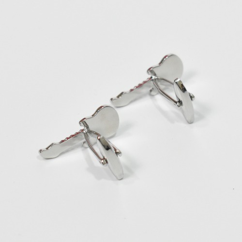 Guitar Design Cuff links For Men Stainless Steel Silver Cuff-links Enamel Finish Cuff links for Men and Boys.
