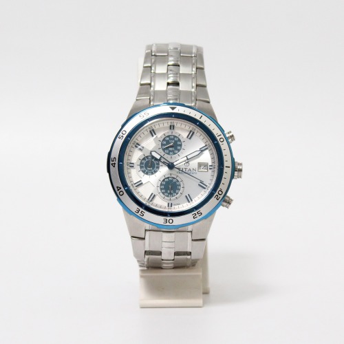 Silver With Blue Shade Stainless Steal Strap Watch For Men's Watch for Men & Boys