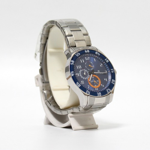 Titan Blue Dial Silver Stainless Steal Strap Watch | Watch for Men & Boys | Wrist Watches Metal for Men