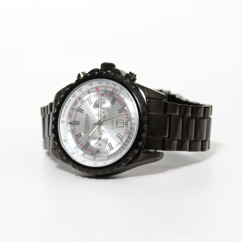 Curren White Dial Black Belt Stainless Steal Strap Watch | Watch for Men & Boys | Wrist Watches Metal for Men