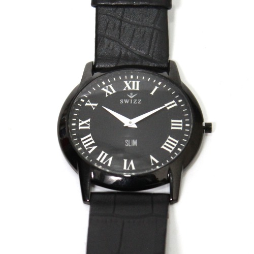 Swiss Black Dial With Black Belt Strap Watch | Watch for Men & Boys | Wrist Watches for Men