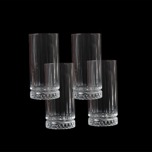 Elysia Long Drink Water Juice Glass Tumbler -Set of 4 (445 ml)