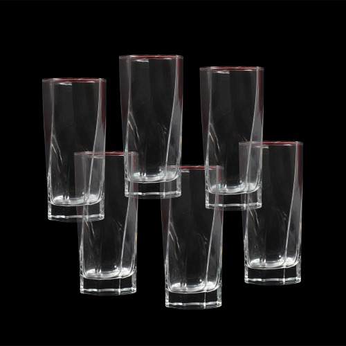 Glass Water Glass - Set of 6, Transparent, 300ml