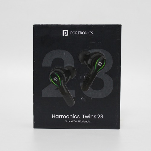 Portronics Harmonic Twins 23 HD True Wireless Stereo Earbuds with Extra Bass, LED Bluetooth5.0 Black