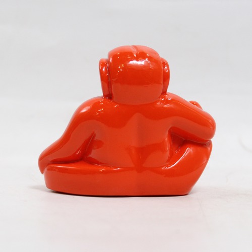 Lord Ganpati Idol For Car Dashboard Home & Office - Small Red And Orange | Spiritual | Ganesha Murti
