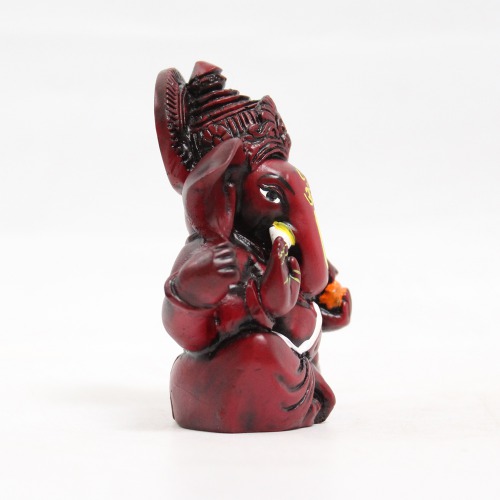 Brown Lord Ganesha Big Ears Glossy Finish Idol for Car Dash Board Statue Ganpati Figurine God of Luck