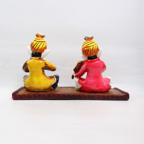 Two Musical Ganesha Glossy Finishing Showpiece | Home & Office | Spiritual | Ganesha Murti | Showpiece