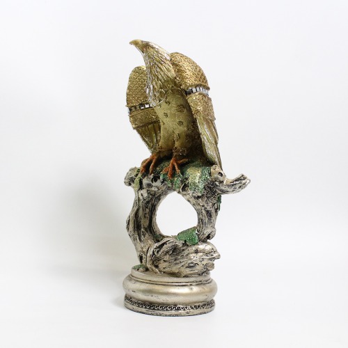 Sitting On Tree Golden Eagle Spreading Wings for Wealth & Success Decorative Showpiece | Home Decor Table Decor