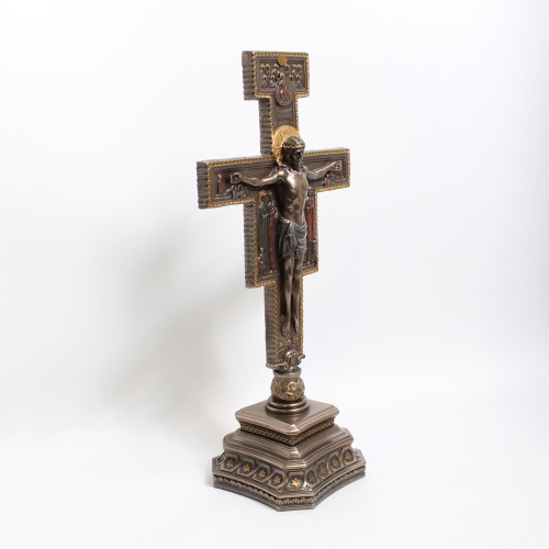 Bronze Lord Jesus Christ On Cross Idol Crucifix Cross with Statue Christian Cross | Christ Idol Statue Sculpture