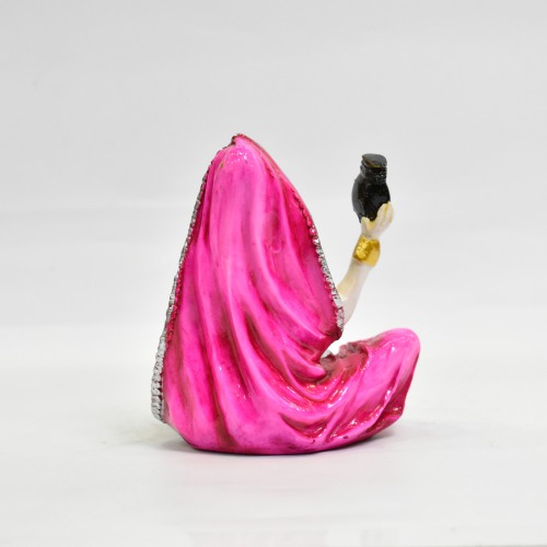Black and Pink Rajsathani Lady Decorative Showpiece