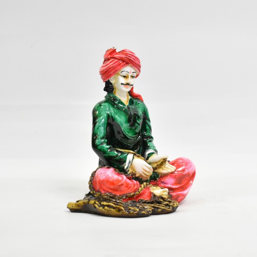 Green and Pink Rajasthani Man Decorative Showpiece