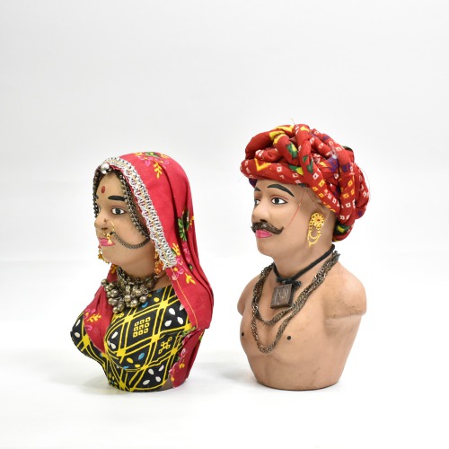 Clay Rajasthani Couple Figur, Rajasthani Village Bin Binni Couple, Antique Gift Item, Antique Art Work, Unique Home Decor Gift Item