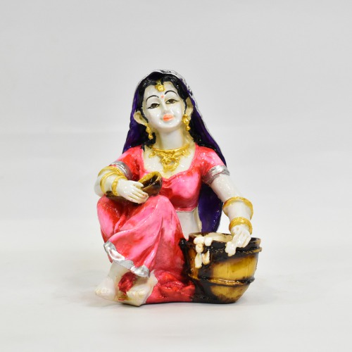 Rajasthani lady With Matka Decorative Showpiece for Home Decor