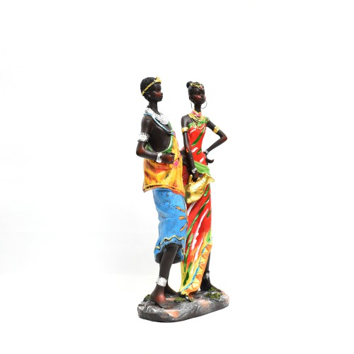 Resin Indian Traditional Standing Couple Lady Showpiece |Sculpture | Sculpture Resin Desktop Decor