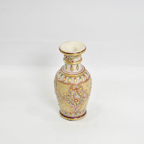 Marble Painted Flower Vase l Pot Decorative Showpiece Multicoloured | Showpiece Vases for Home Decoration