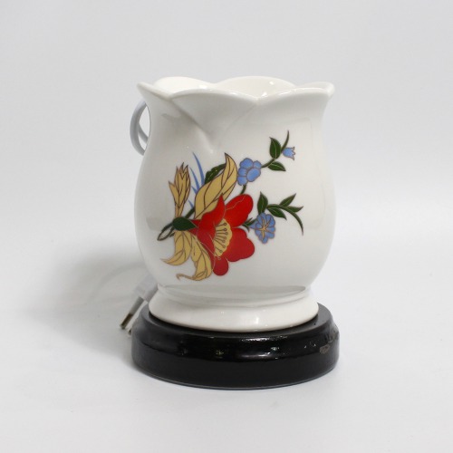 Ceramic Aroma Oil Diffuser Floral Print Oil Burner for Home Fragrance