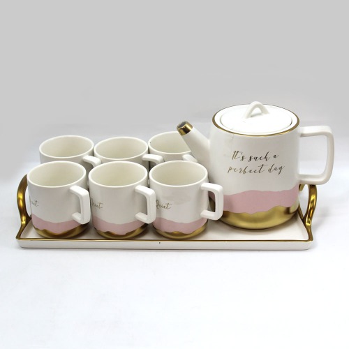 It's Such A Perfect Day Tea Set With Kettle | Tea Kettle With 6 Cup Set | Coffee Cup Set And Kettle And Tray