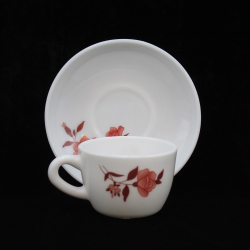 White Ceramic Flower Design Tea Cup And Saucer Set For Tea | Green Tea Or Coffee 6 Piece Of Cup And Saucer