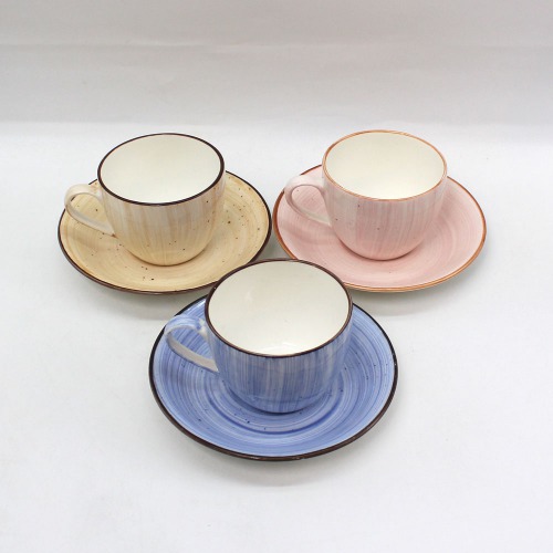 Beautifully Designed Multicolour Design Tea Cup And Saucer 6 Piece Set For Tea | Green Tea Or Coffee
