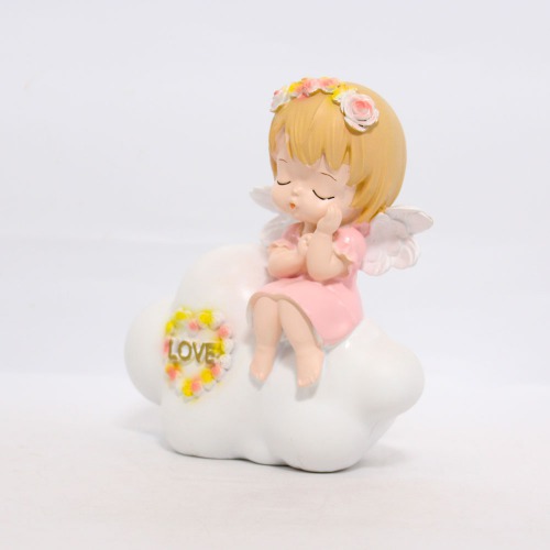 Angle Girl Sitting On Cloud Statue | Statue Figurines for Home Decor Outdoor Entrance Living Room Decoration