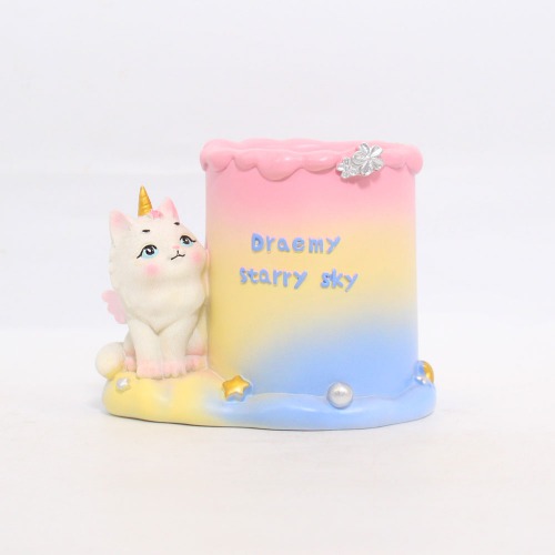 Dreamy Starry sky Cat Pen Stand showpiece | Statue Figurines for Home Decor Entrance Living Room Decoration