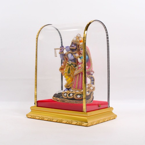 Radha Krishna With Peacock Idol With Stone Work Religious Pooja Gift Items And Murti For | Temple | Home | Office