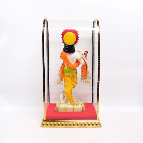 Lord Kanha Idol Standing Krishna with Flute for Home Decor Statue (Multicoloured) | Indian God Statues