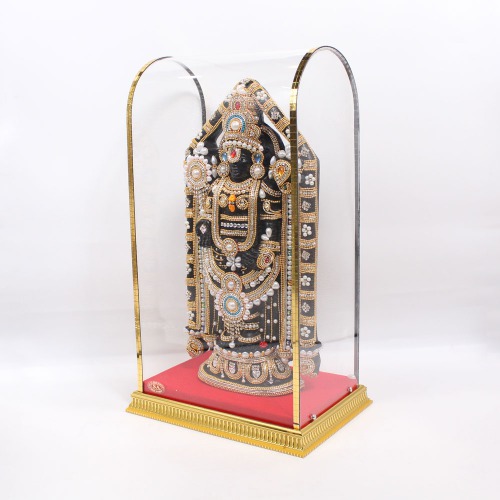 Black Colour Balaji With Gold Plated Stone Work Idols for Home Decor | Statue for Living Room | showpieces in Home