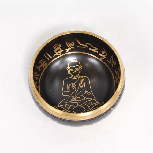 Singing Bowl | Tibetan Buddhist Prayer Instrument with Wooden Stick | Meditation Bowl | Music Therapy (Brown)