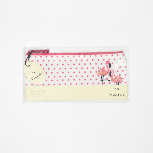 Pinaken Flamingo Blush Printed pencil Pouch For Women and Girls